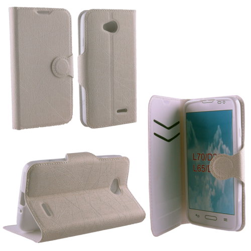 VOLTE-TEL ΘΗΚΗ LG L70/L65 D320 LINE LEATHER-TPU BOOK STAND WHITE