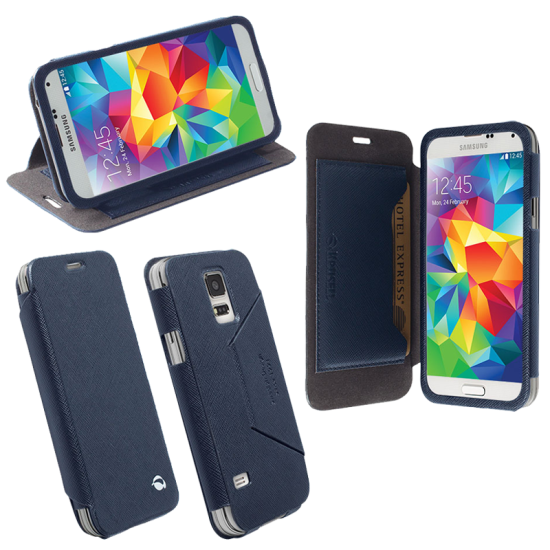 KRUSELL ΘΗΚΗ SAMSUNG S5 MINI LEATHER MALMO FLIPCOVER STAND BLUE