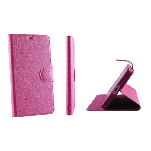 VOLTE-TEL ΘΗΚΗ MOTOROLA MOTO G XT1068 LINE LEATHER-TPU BOOK STAND PINK