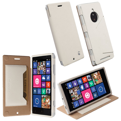 KRUSELL ΘΗΚΗ NOKIA LUMIA 830 LEATHER MALMO FLIPCOVER STAND WHITE