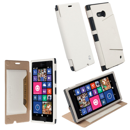 VOLTE-TEL ΘΗΚΗ NOKIA LUMIA 730 LEATHER MALMO FLIPCOVER STAND WHITE KRUSEL