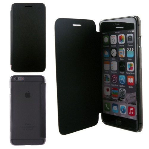 IDOL 1991 ΘΗΚΗ IPHONE 6S PLUS/6 5.5" FACE-BOOK CLEAR LEATHER BLACK