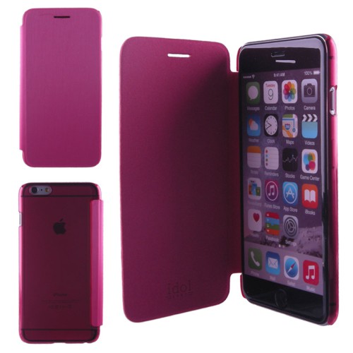 IDOL 1991 ΘΗΚΗ IPHONE 6S PLUS/6 5.5" FACE-BOOK CLEAR LEATHER PINK