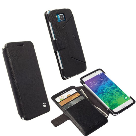 KRUSELL ΘΗΚΗ SAMSUNG ALPHA G850 LEATHER MALMO FLIPWALLET BLACK