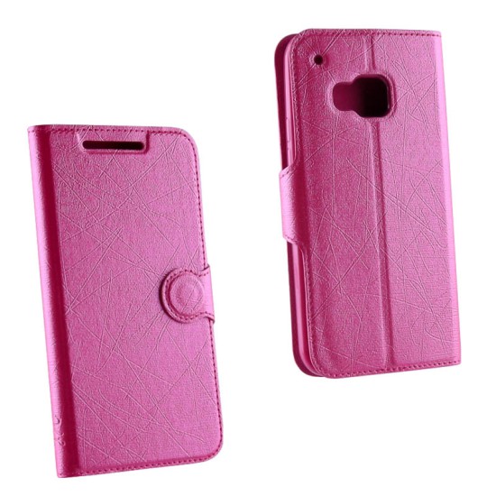 VOLTE-TEL ΘΗΚΗ HTC ONE M9 LINE LEATHER-TPU BOOK STAND PINK