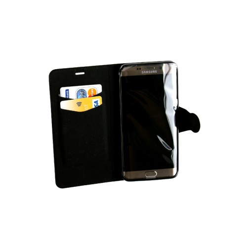 VOLTE-TEL ΘΗΚΗ SAMSUNG S6 EDGE G925 LINE LEATHER-TPU BOOK STAND BLACK