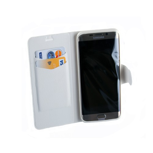 VOLTE-TEL ΘΗΚΗ SAMSUNG S6 EDGE G925 LINE LEATHER-TPU BOOK STAND WHITE