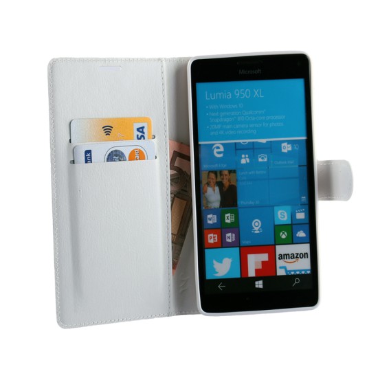 VOLTE-TEL ΘΗΚΗ MICROSOFT LUMIA 950 XL LEATHER-TPU BOOK STAND WHITE