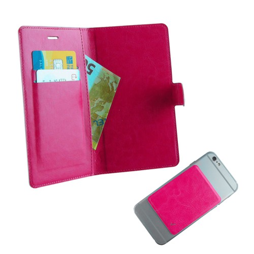 VOLTE-TEL ΘΗΚΗ UNIVERSAL 5.1"-5.7" LEATHER BOOK 3M MAGNET PINK