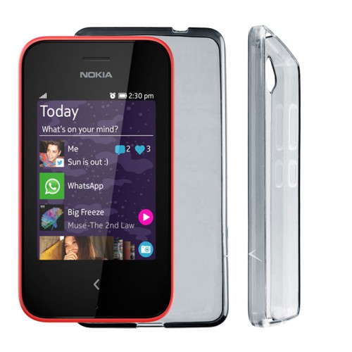 VOLTE-TEL ΘΗΚΗ NOKIA ASHA 230 SLIMCOLOR TPU ΔΙΑΦΑΝΗ ΓΚΡΙ