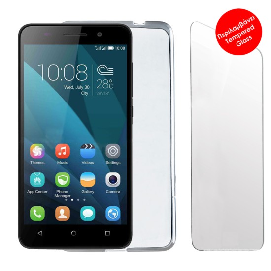 VOLTE-TEL COMBO HONOR 4X GLORY PLAY TEMPERED 0.30 + ΘΗΚΗ SLIMCOLOR WHITE