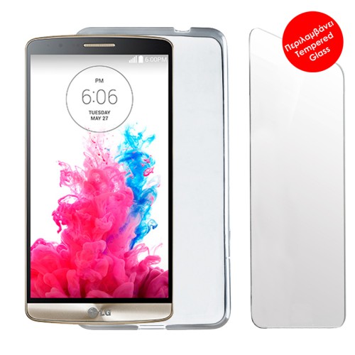 VOLTE-TEL COMBO LG G3S/G3 MINI D722 5.0" TEMPERED 0.30 + ΘΗΚΗ SLIMCOLOR WHITE