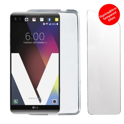 VOLTE-TEL COMBO LG V20 5.7" TEMPERED 0.30 + ΘΗΚΗ SLIMCOLOR WHITE