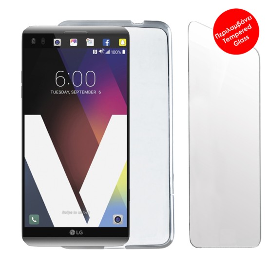 VOLTE-TEL COMBO LG V20 5.7" TEMPERED 0.30 + ΘΗΚΗ SLIMCOLOR WHITE