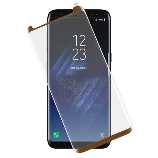 IDOL 1991 GLAMOUR TEMPERED GLASS SAMSUNG S8+ G955 9H 0.30mm FULL COVER 3D EDGE GOLD