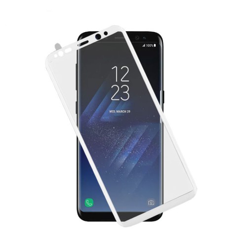 IDOL 1991 TEMPERED GLASS SAMSUNG S8 G950 5.8" 9H 0.30mm 3D CURVED FULL COVER WHITE