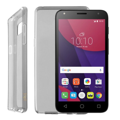 IDOL 1991 ΘΗΚΗ ALCATEL PIXI 4 3G 5010D 5.0" AIR SLIM TPU ΔΙΑΦΑΝΗ ΓΚΡΙ
