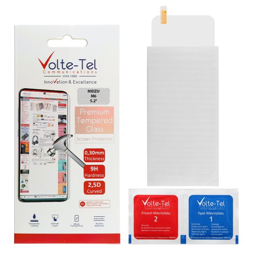 VOLTE-TEL TEMPERED GLASS MEIZU M6 5.2" 9H 0.30mm 2.5D FULL GLUE