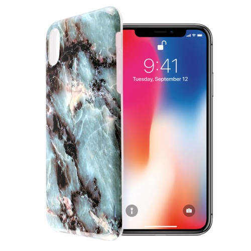 VOLTE-TEL ΘΗΚΗ IPHONE XS/X 5.8" MARBLE TPU BLUE 04