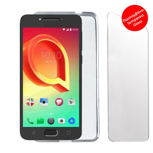 VOLTE-TEL COMBO ALCATEL A5 LED 5.2" TEMPERED 0.30 + ΘΗΚΗ SLIMCOLOR WHITE