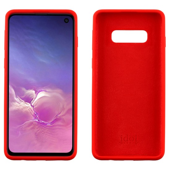 IDOL 1991 ΘΗΚΗ SAMSUNG S10e G970 5.8" VELVET TPU 4 SIDE CAMERA GUARD PROTECTION RED