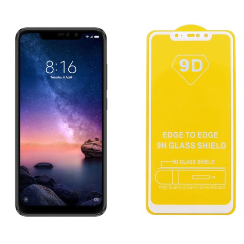 IDOL 1991 TEMPERED GLASS XIAOMI REDMI NOTE 6 PRO 6.26" 9H 0.25mm 9D FULL GLUE SPECIAL FULL COVER WHITE