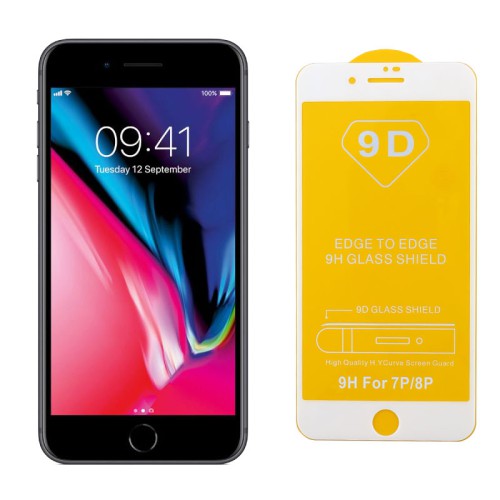 IDOL 1991 SPECIAL TEMPERED GLASS IPHONE 8/7 PLUS 5.5in 9H 0.25mm 9D FULL GLUE FULL COVER WHITE