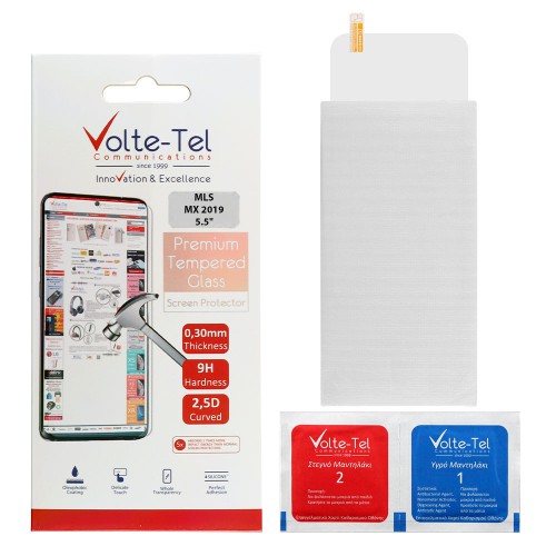 VOLTE-TEL TEMPERED GLASS MLS MX 2019 5.5" 9H 0.30mm 2.5D FULL GLUE