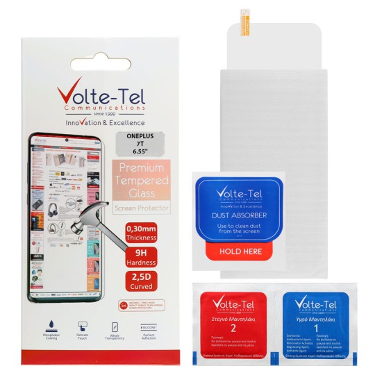 VOLTE-TEL TEMPERED GLASS ONEPLUS 7T 6.55" 9H 0.30mm 2.5D FULL GLUE