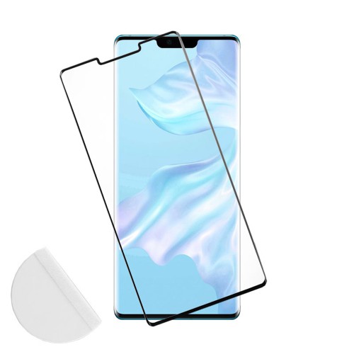 IDOL 1991 TEMPERED GLASS HUAWEI MATE 30 PRO 6.53" 9H 0.30mm 3D FULL GLUE SEMI CURVED FINGER UNLOCK BLACK + SQUEEZY CARD