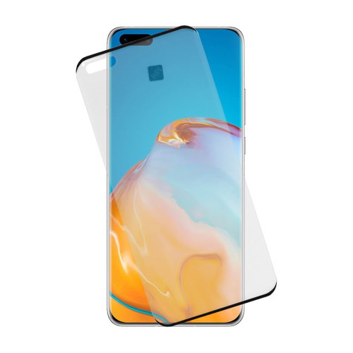 IDOL 1991 TEMPERED GLASS HUAWEI P40 PRO 6.58" 9H 0.30mm 3D EDGE GLUE SEMI CURVED FINGER UNLOCK BLACK FULL COVER