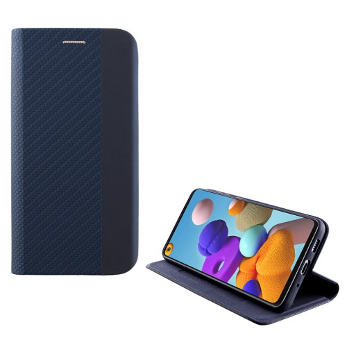 IDOL 1991 ΘΗΚΗ SAMSUNG A21 A215 6.5" ELITE ANTI-RFID BOOK STAND BLUE