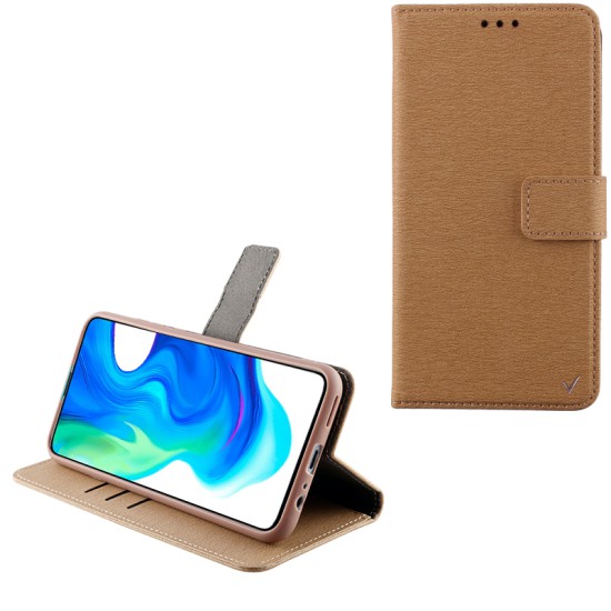 VOLTE-TEL ALLURE ΘΗΚΗ XIAOMI POCO F2 PRO 6.67in MAGNET BOOK STAND CLIP GOLD