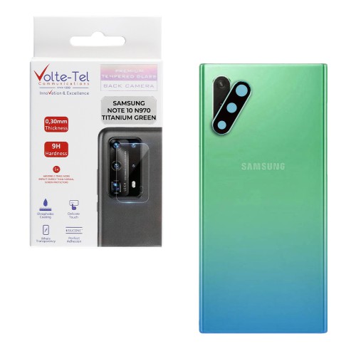 VOLTE-TEL CAMERA GLASS COVER SAMSUNG NOTE 10 N970 6.3" 9H 0.30MM TITANIUM WITH FRAME GREEN