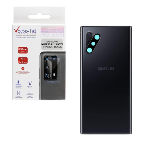 VOLTE-TEL CAMERA GLASS COVER SAMSUNG NOTE 10 PLUS N975 6.8" 9H 0.30MM TITANIUM WITH FRAME BLACK