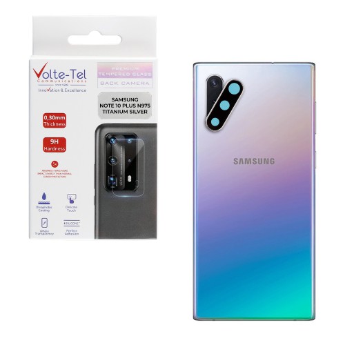 VOLTE-TEL CAMERA GLASS COVER SAMSUNG NOTE 10 PLUS N975 6.8" 9H 0.30MM TITANIUM WITH FRAME SILVER