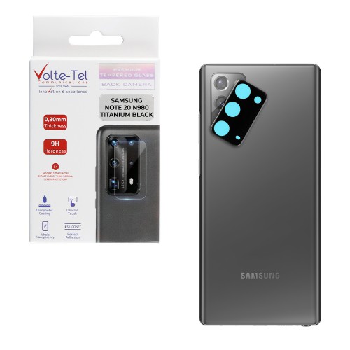 VOLTE-TEL CAMERA GLASS COVER SAMSUNG NOTE 20 N980 6.7" 9H 0.30MM TITANIUM WITH FRAME BLACK