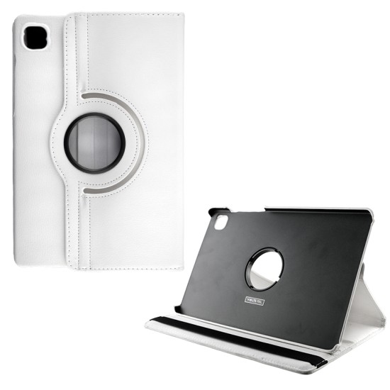 VOLTE-TEL ΘΗΚΗ IPAD PRO 2022/IPAD PRO 2021/IPAD PRO 2020 12.9" LEATHER BOOK ROTATING STAND WHITE