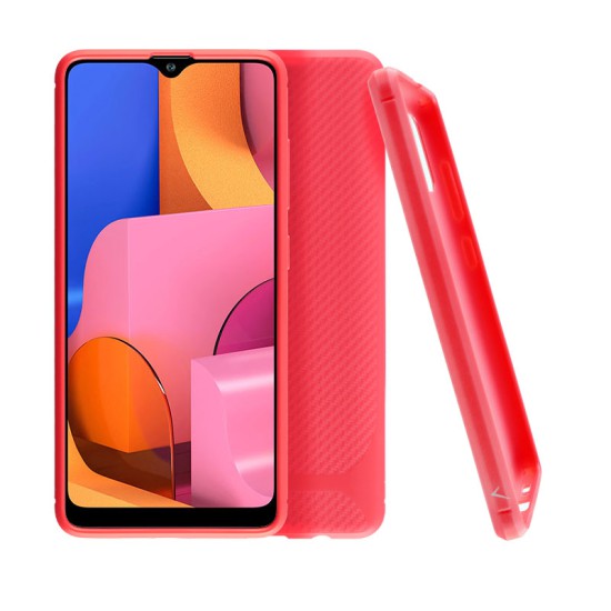 VOLTE-TEL CARBON RUGGED ΘΗΚΗ SAMSUNG A20s A207 6.5in  CAMERA PROTECTIVE RED