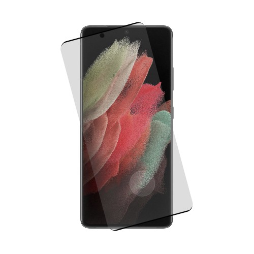 IDOL 1991 TEMPERED GLASS SAMSUNG S21 ULTRA 5G G998 6.8" 9H 0.25mm 3D EDGE GLUE SEMI CURVED FINGER UNLOCK BLACK