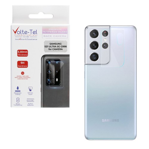 VOLTE-TEL TEMPERED GLASS SAMSUNG S21 ULTRA 5G G998 6.8" 9H 0.30mm FOR CAMERA