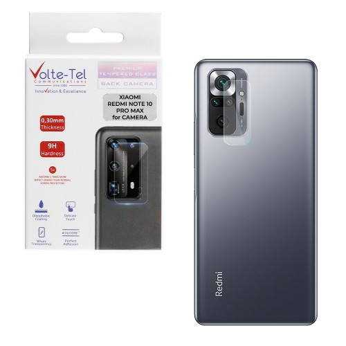 VOLTE-TEL TEMPERED GLASS XIAOMI REDMI NOTE 10 PRO MAX 6.67" 9H 0.30mm FOR CAMERA