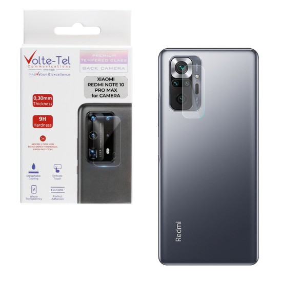 VOLTE-TEL TEMPERED GLASS XIAOMI REDMI NOTE 10 PRO MAX 6.67" 9H 0.30mm FOR CAMERA
