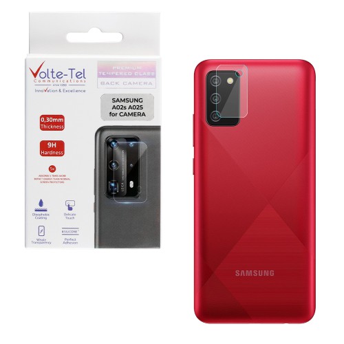VOLTE-TEL TEMPERED GLASS SAMSUNG A02s A025 6.5" 9H 0.30mm FOR CAMERA