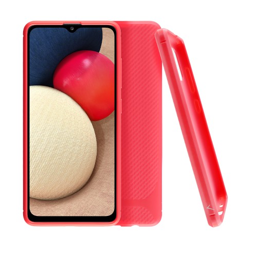 VOLTE-TEL ΘΗΚΗ SAMSUNG A02s A025 6.5" CARBON RUGGED CAMERA PROTECTIVE RED