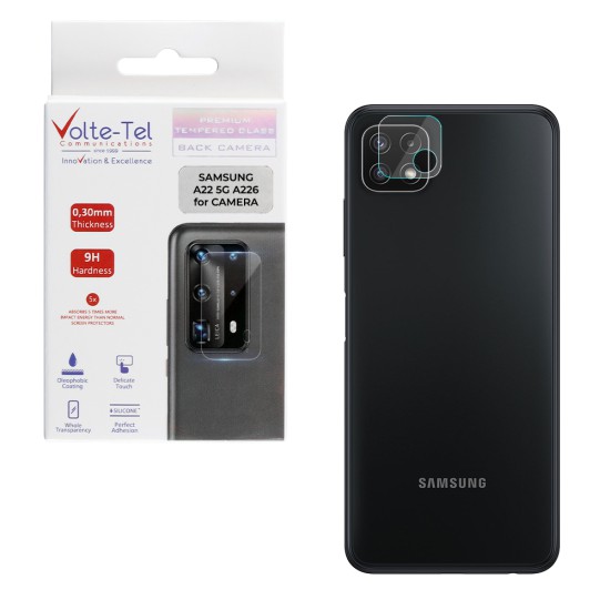 VOLTE-TEL TEMPERED GLASS SAMSUNG A22 5G A226 6.6" 9H 0.30mm FOR CAMERA