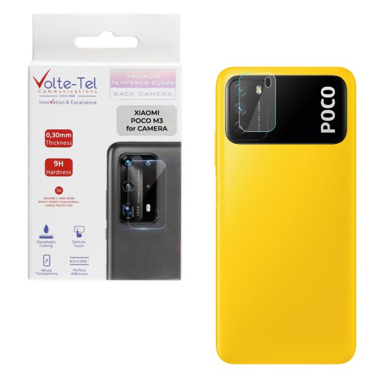 VOLTE-TEL TEMPERED GLASS XIAOMI POCO M3 6.53" 9H 0.30mm FOR CAMERA