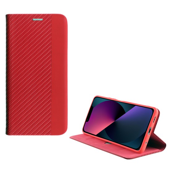 IDOL 1991 ΘΗΚΗ IPHONE 13 MINI 5.4" ELITE ANTI-RFID BOOK STAND RED