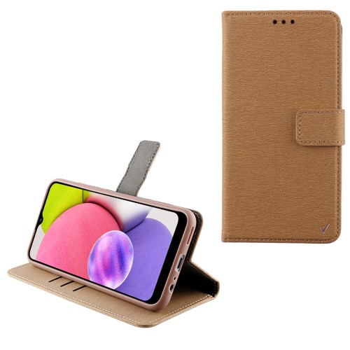VOLTE-TEL ALLURE ΘΗΚΗ SAMSUNG A03s A037 6.5in  MAGNET BOOK STAND CLIP GOLD