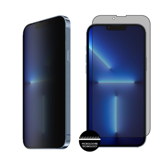 IDOL 1991 TEMPERED GLASS IPHONE 13 PRO MAX 6.7" 9H 0.25mm PRIVACY ANTISPY SEMI CURVED FULL GLUE BLACK